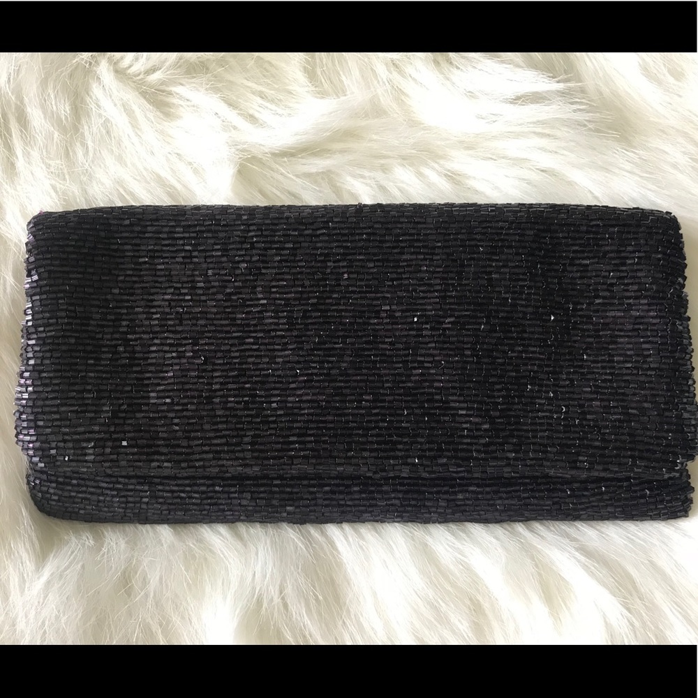 Moyna Deep Purple Beaded Sequin Clutch